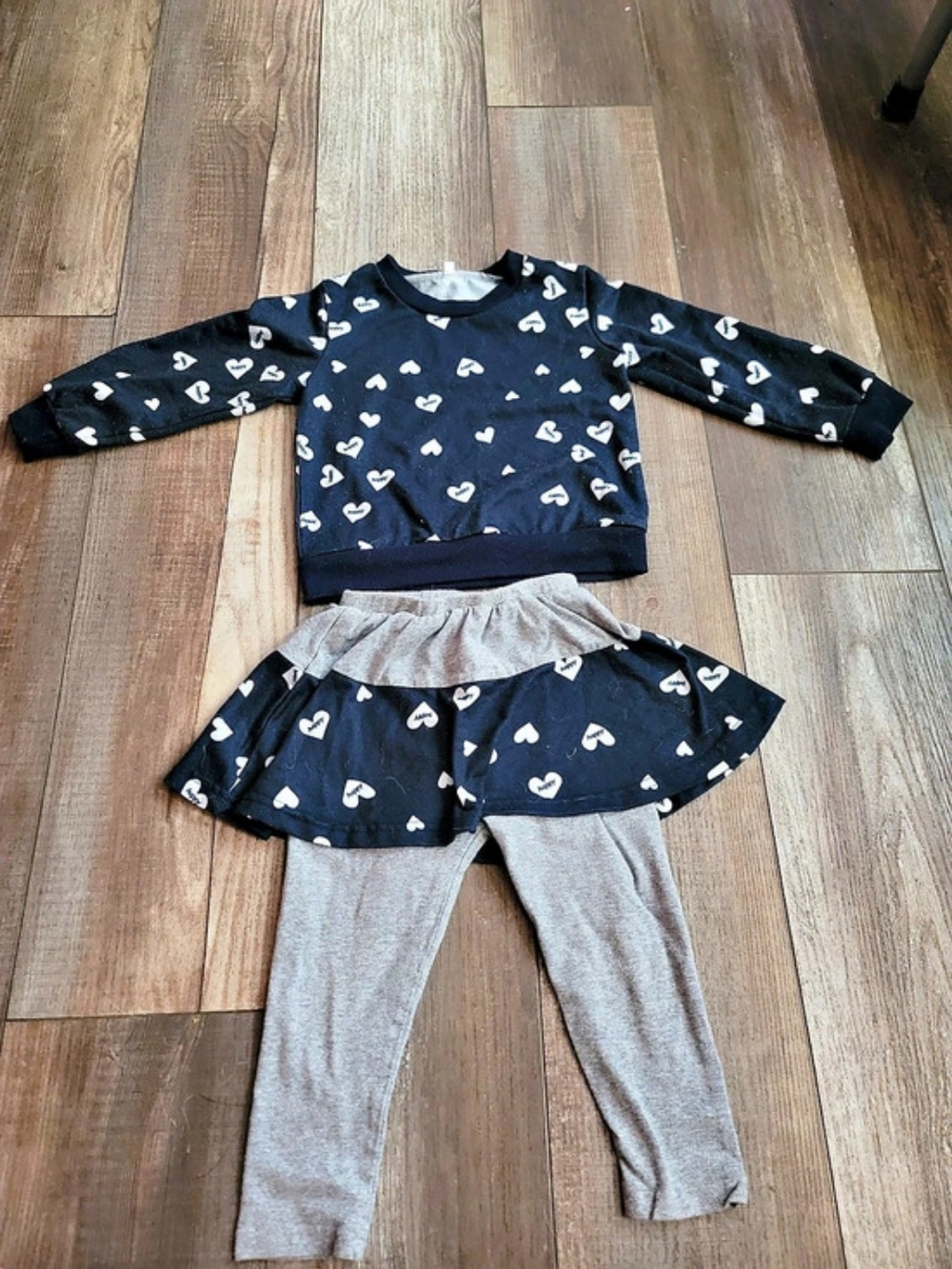 Girls Heart Print Matching Set Size 100